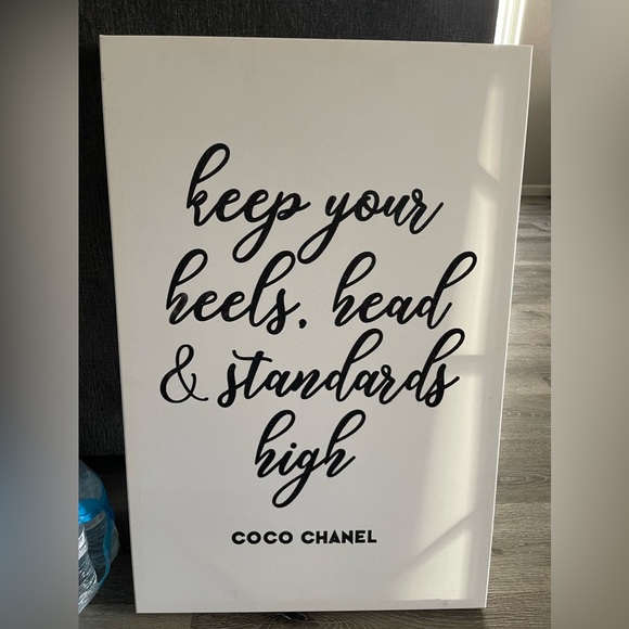 Coco Chanel 20x30 Black Glitter Canvas Wall Art - Picture 1 of 3
